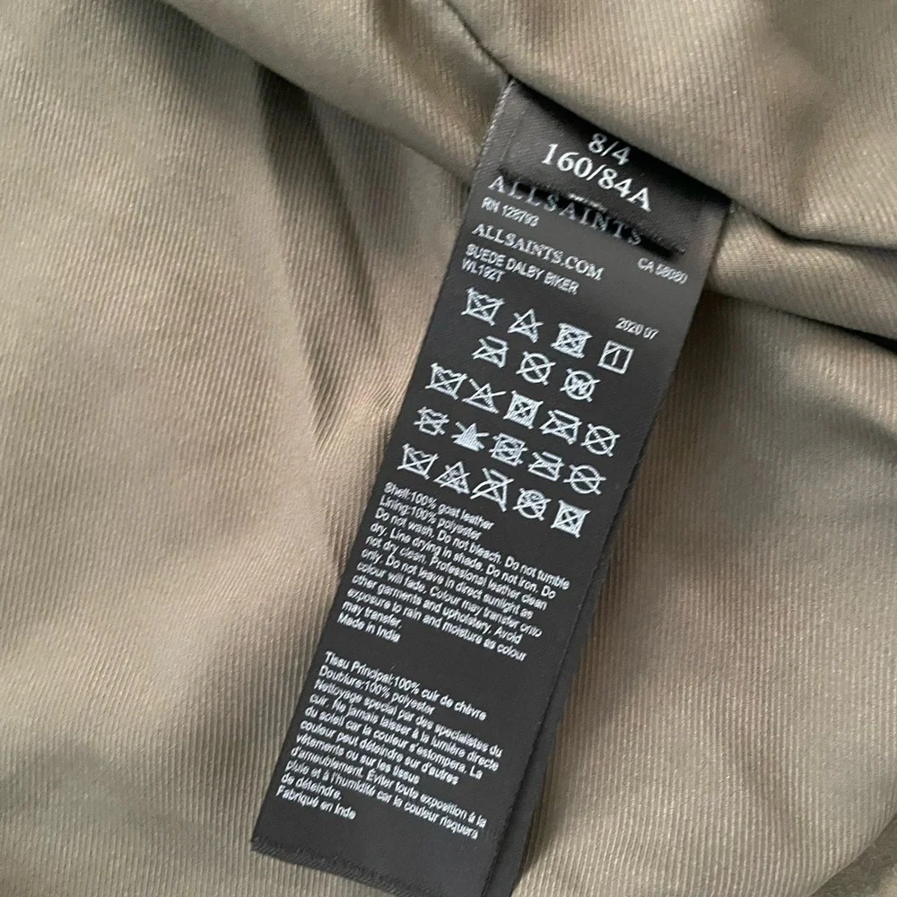 ALLSAINTS Suede Dalby Biker Leather Jacket Brand anew with Tags, US Size 4 - Picture 9 of 9